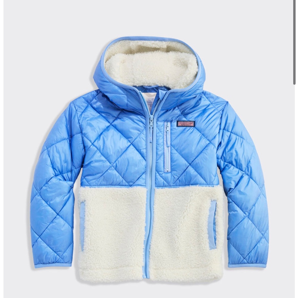 Patagonia Light Blue Quilted Jacket with Cream Fleece